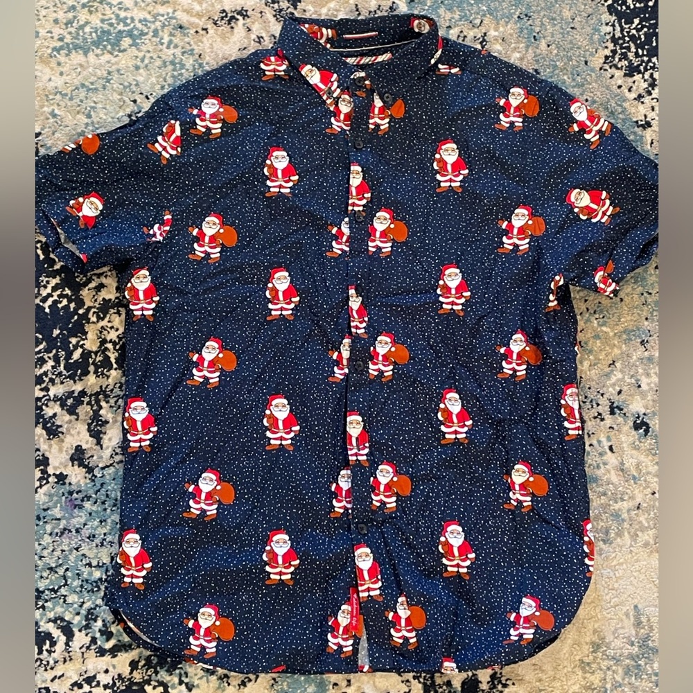 Denim & Flower Celebrate Life Chistmas Buttondown *Excellent Cond* Sz M